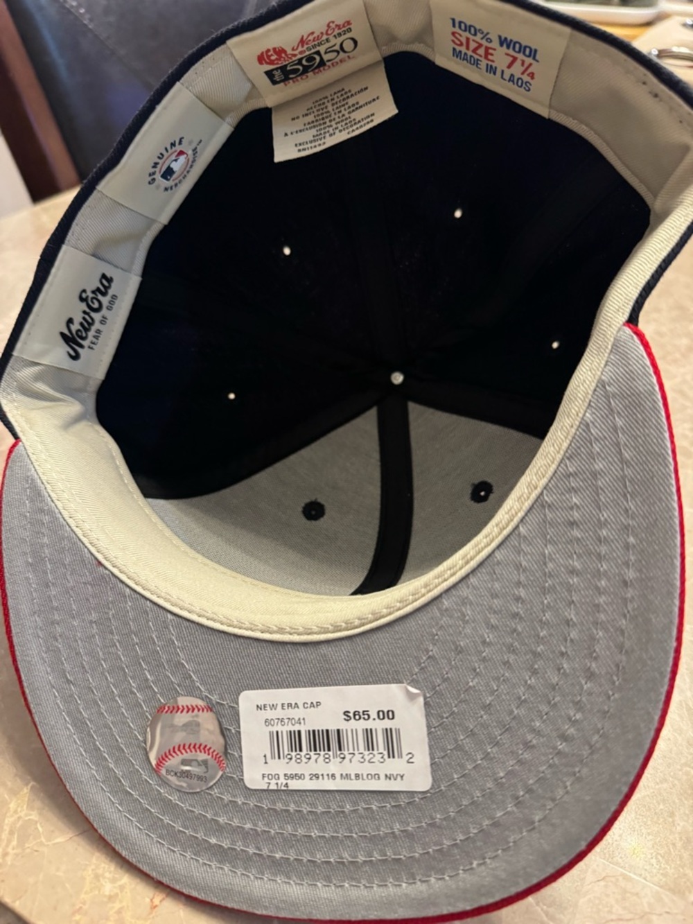 Fear of God Essentials Navy 59FIFTY Fitted 7 1/4 - Picture 9 of 13